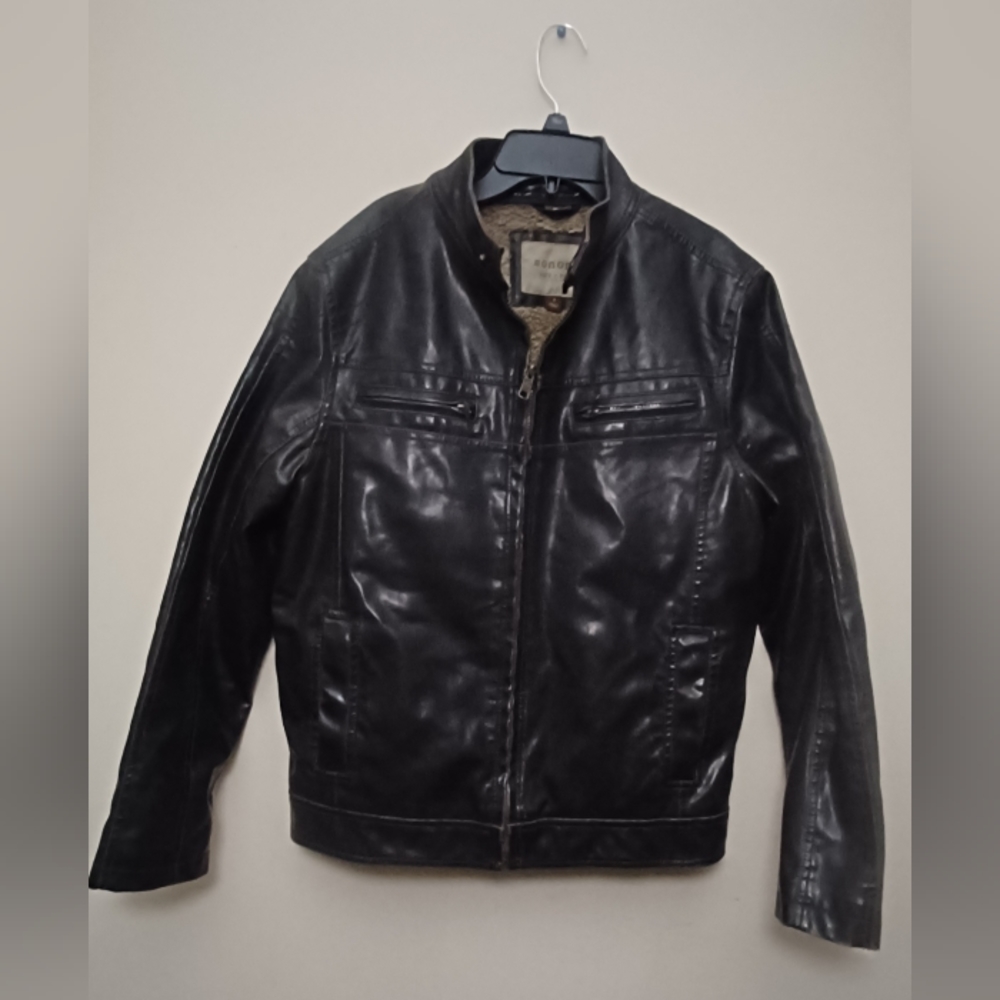 Sonoma PVC Hoodless Sherpa Bomber/Biker Jacket